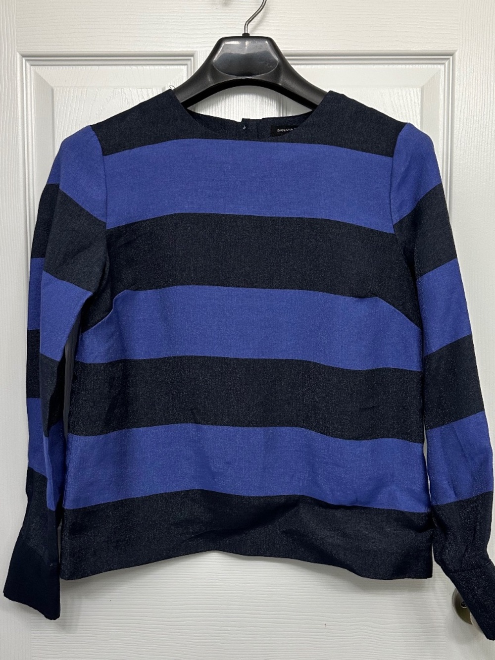 Banana Republic Blue & Black Striped Long Sleeve Top Size XS